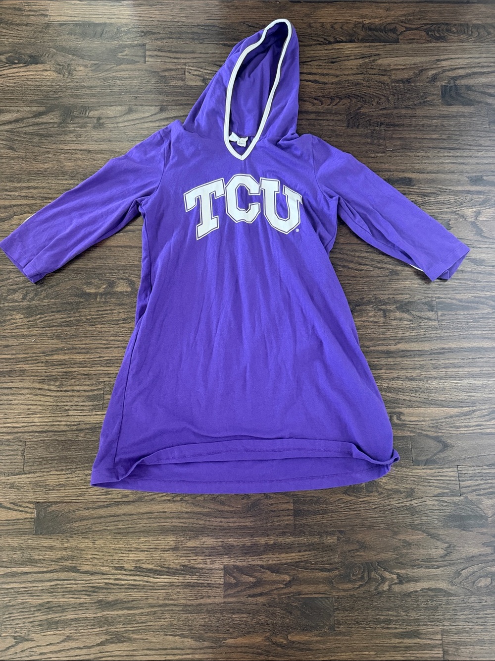 TCU Purple Hooded Tunic Top